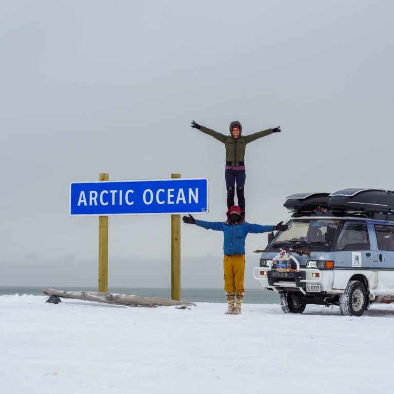 Sam and Raquel Overlanding into the Artic Ocean