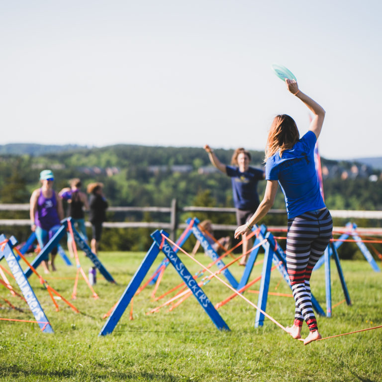 YogaSlackers Slackline Setup