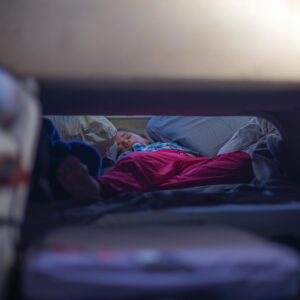 Sleeping in a car