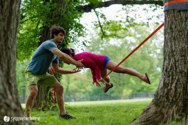 How to Spot Mayurasana on a Slackline